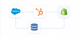 Business systems integration illustration